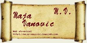Maja Vanović vizit kartica